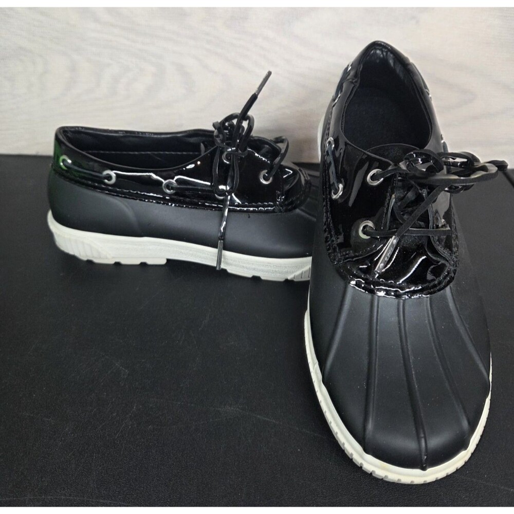 Michael Michael Kors Women's SZ 8 Hyde Lace Up Duck Shoes Rubber Black